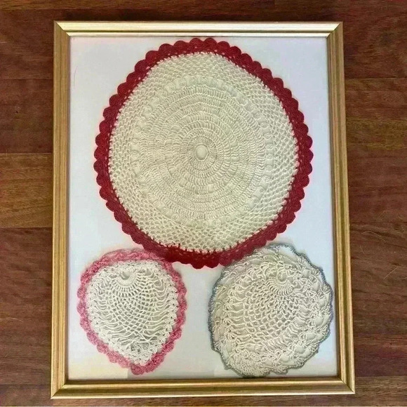 Framed Handmade Doilies - Picture 1 of 7
